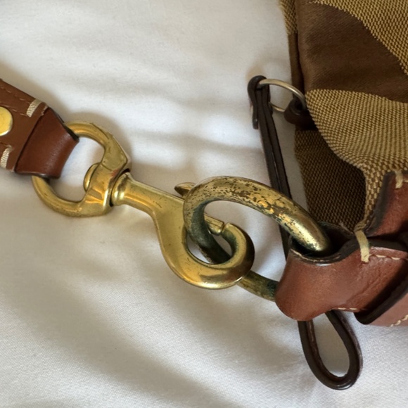 Vintage Coach Brown and Tan Monogram Shoulder Bag - Picture 4 of 9